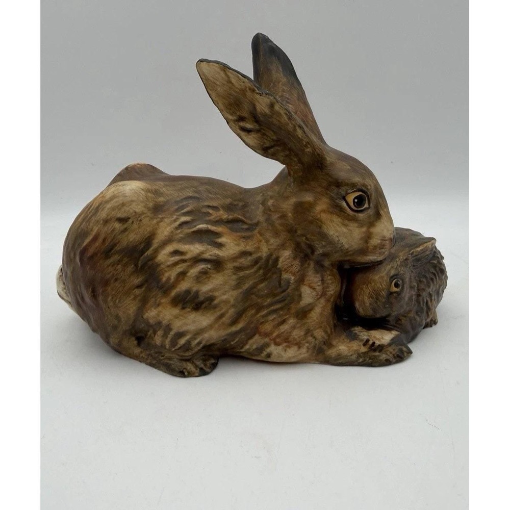 Vintage 1975 Goebel West Germany Rabbit w Baby Bunny Figurine 34 301